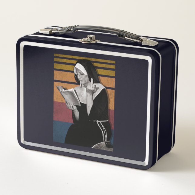 Smoking Nuns Retro Style Metal Lunch Box (Front)