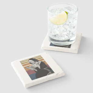 Smoking Nuns Retro Style Stone Coaster