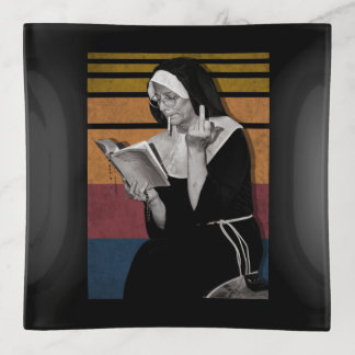 Smoking Nuns Retro Style Trinket Tray