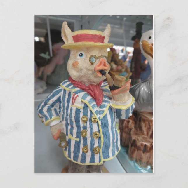 Smoking Pig Postcard (Front)