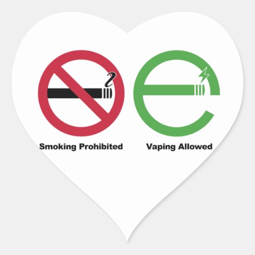 Smoking Prohibited Vaping Allowed Heart Sticker