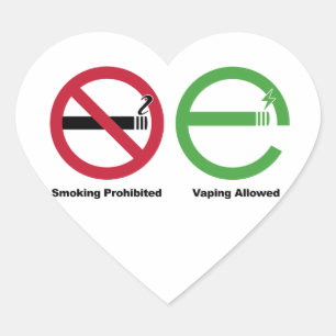 Smoking Prohibited. Vaping Allowed Heart Sticker