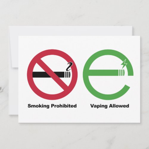 Smoking Prohibited Vaping Allowed Invitation