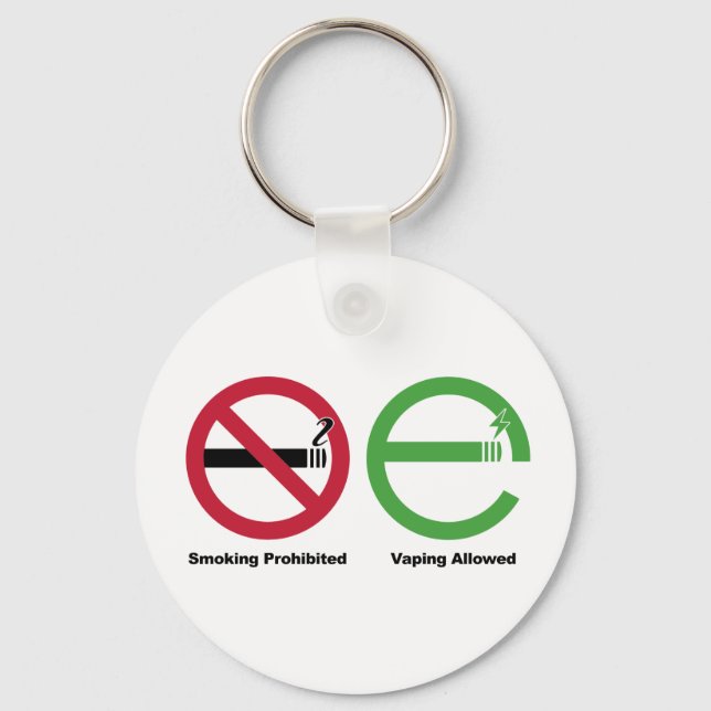 Smoking Prohibited. Vaping Allowed Keychain (Front)