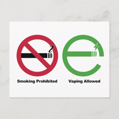 Smoking Prohibited Vaping Allowed Postcard