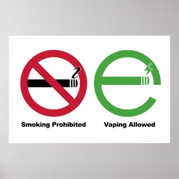 Smoking Prohibited. Vaping Allowed Poster by OutFrontProductions at Zazzle