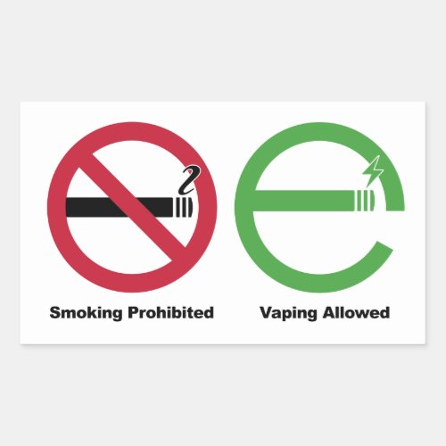 Smoking Prohibited Vaping Allowed Rectangular Sticker