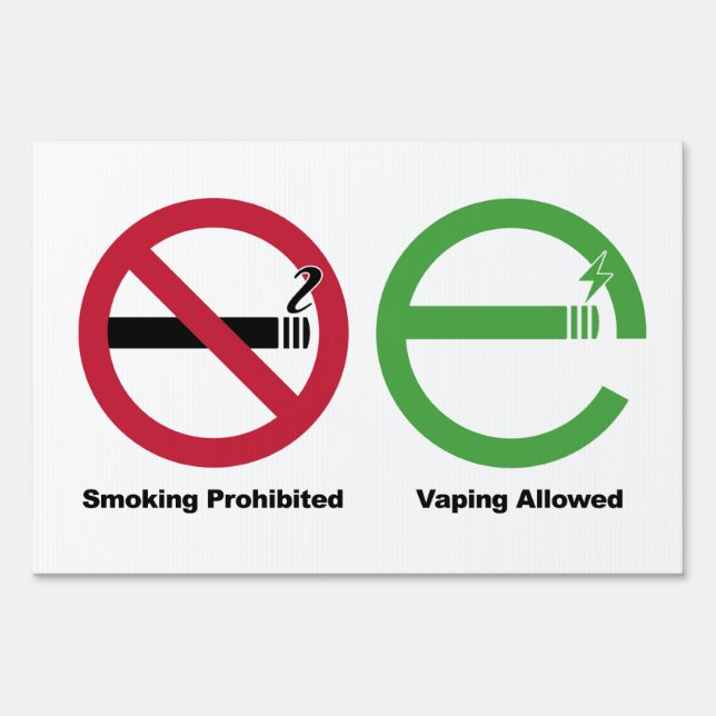 Smoking Prohibited. Vaping Allowed Sign (Front)
