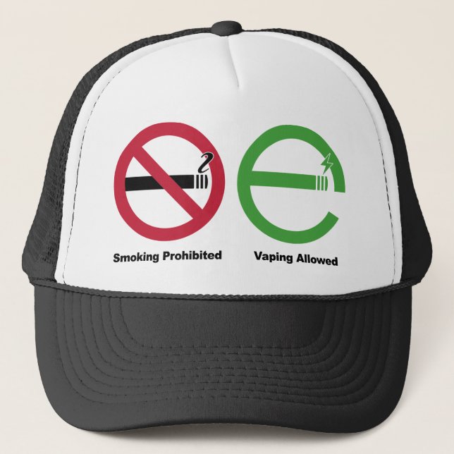 Smoking Prohibited. Vaping Allowed Trucker Hat (Front)