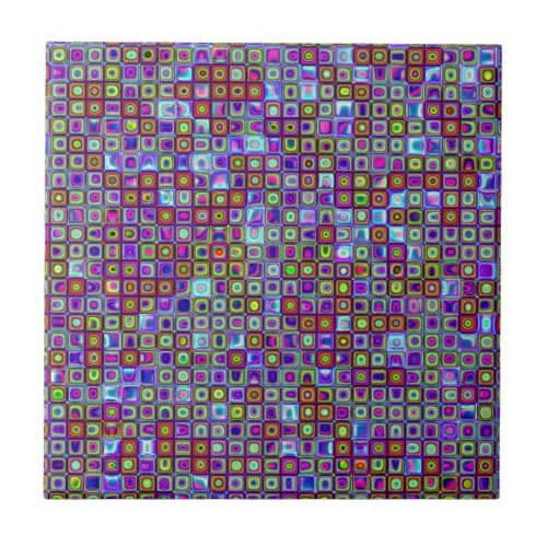 Smoking Purple Funky Retro Mosaic Tiles Pattern