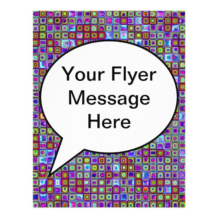 Smoking Purple Funky Retro Mosaic Tiles Pattern Personalized Flyer