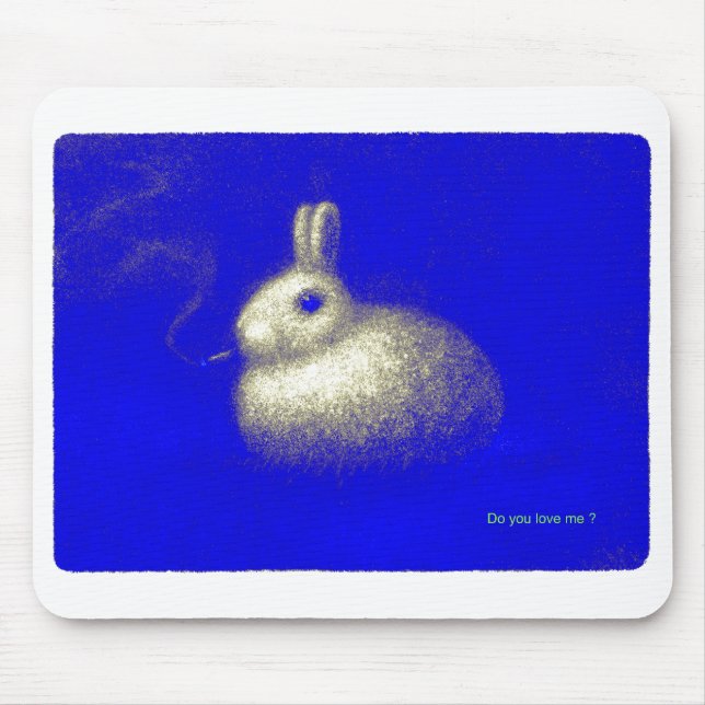 Smoking Rabbit Mouse Pad (Front)