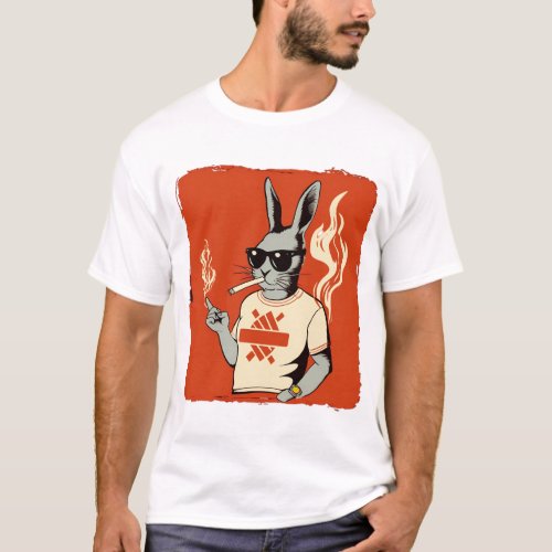 Smoking Rabbit T_Shirt