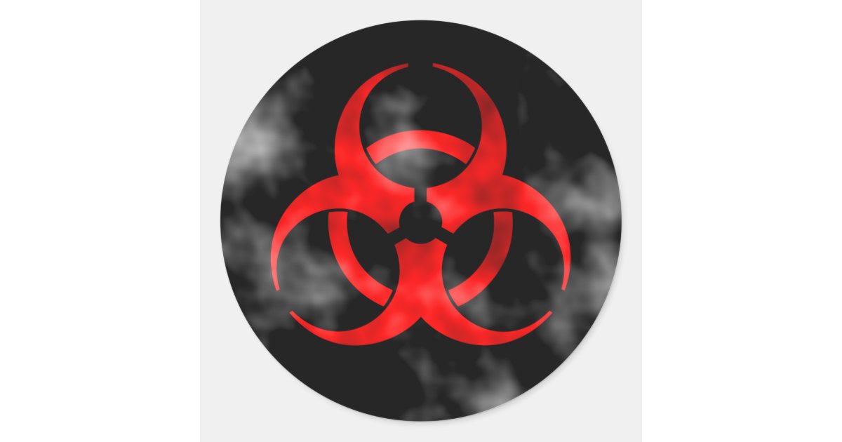 Smoking Red Biohazard Symbol Sticker | Zazzle