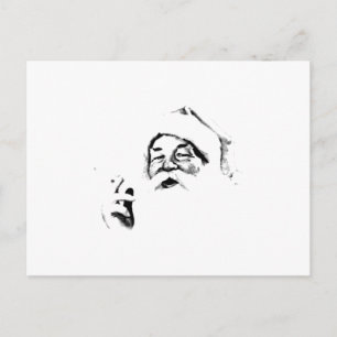 Smoking Santa. Vintage Santa Smoking A Cigarette. Holiday Postcard