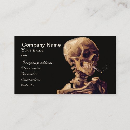 Smoking skeleton by Van Gogh Business Card