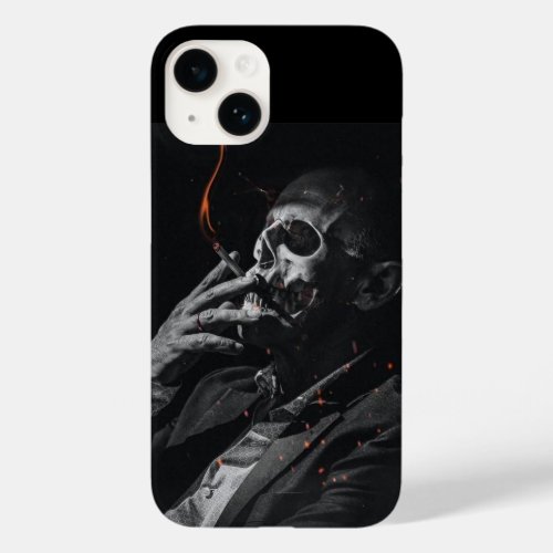 Smoking Skeleton Cigarette Case_Mate iPhone 14 Case