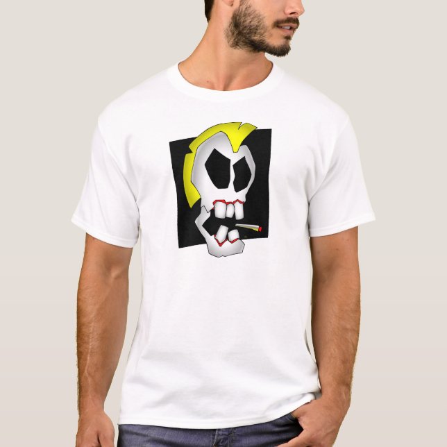 smoking skull-1 T-Shirt (Front)