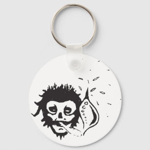 smoking skull keychain