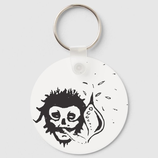 smoking skull keychain (Front)