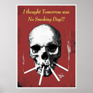 Smoking skull poster