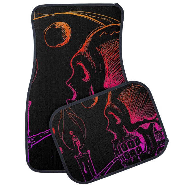 Smoking Skull Set of Car Mats (Set)