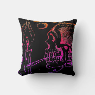 Smoking Skull Throw Pillow