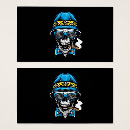 smoking skull wearing bucket hat (Front & Back)