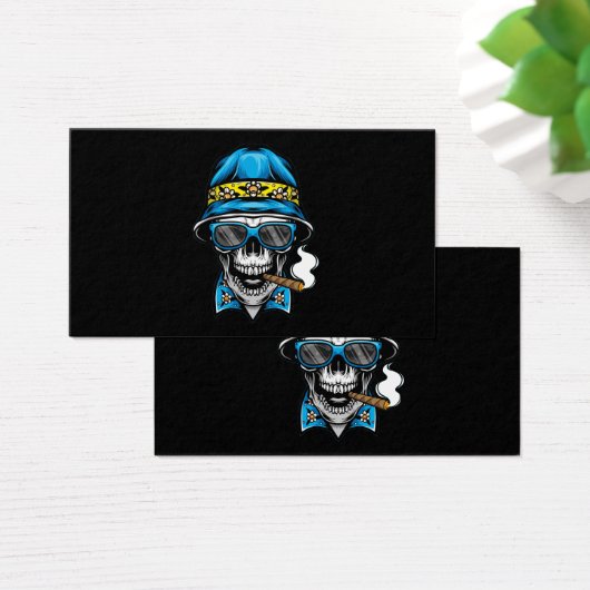 smoking skull wearing bucket hat (Desk)