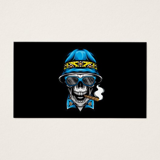 smoking skull wearing bucket hat (Front)
