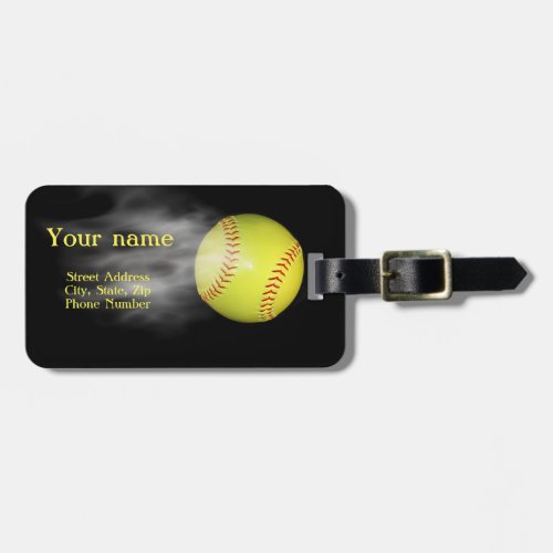 Smoking Softball Luggage Tag