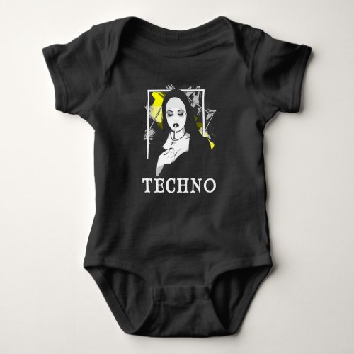 Smoking Techno Nun Religion Electronic Bass Music Baby Bodysuit