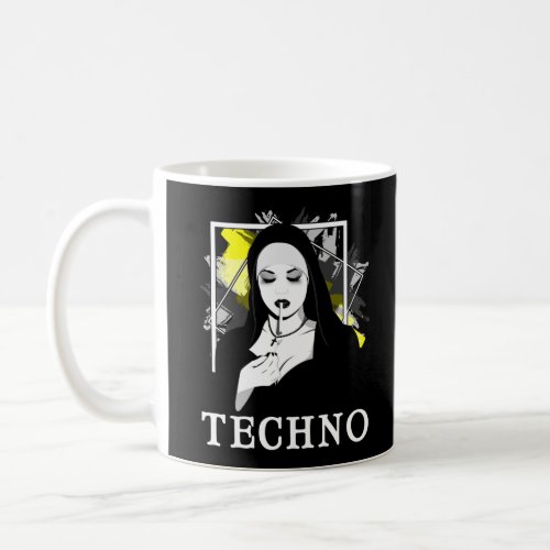 Smoking Techno Nun Religion Electronic Bass Music Coffee Mug
