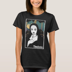 Smoking Techno Nun Religion Retro Bass Music T-Shirt