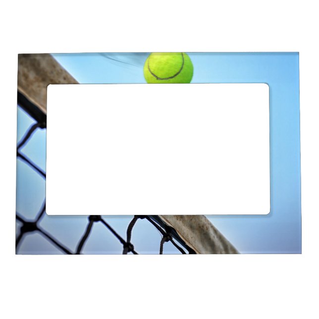 Smoking Tennis Ball Flying Over Net Magnetic Frame (Front)