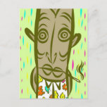 Smoking Tiki Postcard