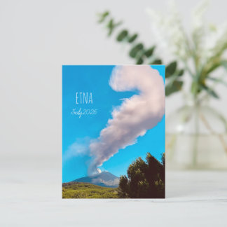 Smoking Volcano Landscape Travel Souvenir Card