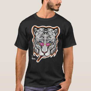 Smoking White Tiger With Sunglasses T-Shirt