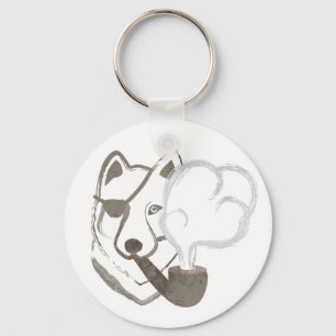 Smoking Wolf Keychain