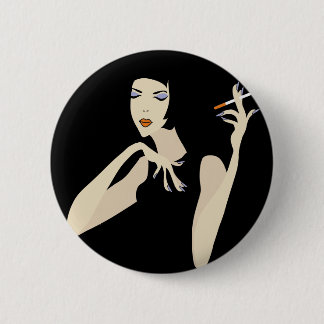 Smoking Woman Button