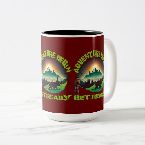  Smoky Big Bear Mountain HikingCampingSkiing Two_Tone Coffee Mug