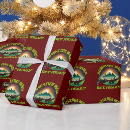  Smoky Big Bear Mountain HikingCampingSkiing Wrapping Paper