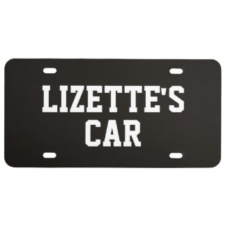 Smoky Black Add Name License Plate