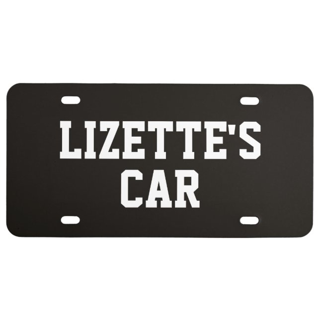 Smoky Black Add Name License Plate (Front)