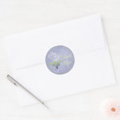 Smoky Blue and Green Floral 1.5" Thank You Sticker (Envelope)