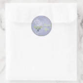 Smoky Blue and Green Floral 1.5" Thank You Sticker (Bag)