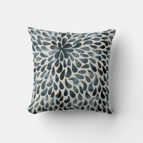 Smoky Blue Gray Teardrop Interior Designer Promo Throw Pillow