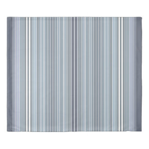 Smoky Blue Lavender Stripes Duvet Cover
