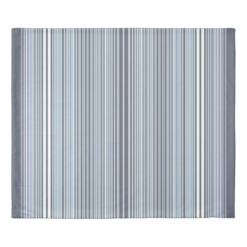 Smoky Blue Lavender Stripes Duvet Cover