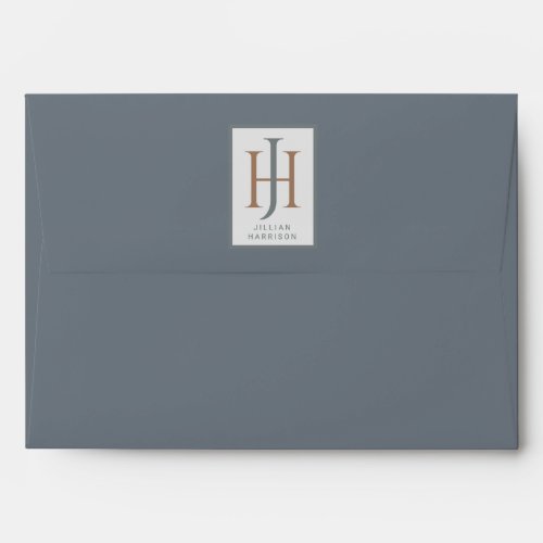 Smoky Blue Monogrammed Envelope